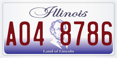 IL license plate A048786
