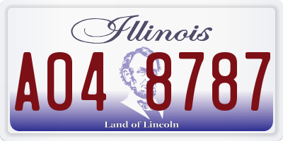 IL license plate A048787