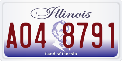 IL license plate A048791