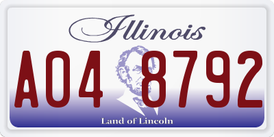 IL license plate A048792