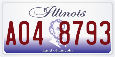 IL license plate A048793