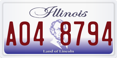 IL license plate A048794
