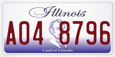 IL license plate A048796