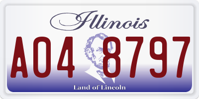 IL license plate A048797