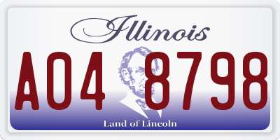 IL license plate A048798