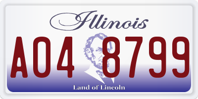 IL license plate A048799