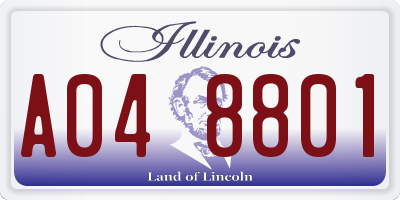 IL license plate A048801
