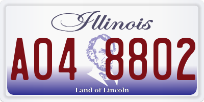 IL license plate A048802