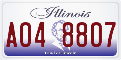 IL license plate A048807