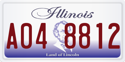 IL license plate A048812