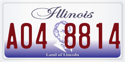 IL license plate A048814