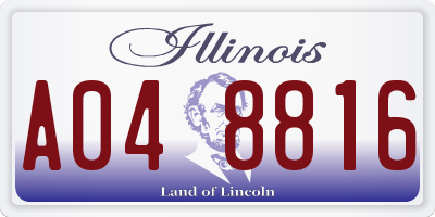IL license plate A048816