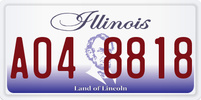 IL license plate A048818
