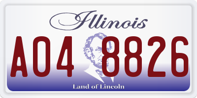 IL license plate A048826