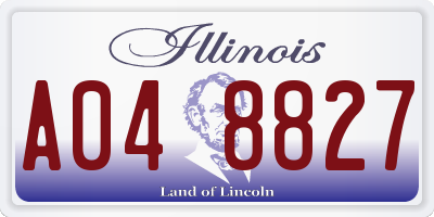 IL license plate A048827