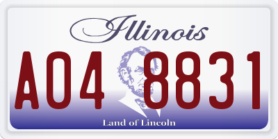 IL license plate A048831