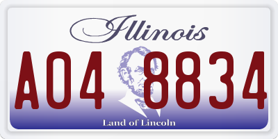 IL license plate A048834