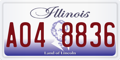 IL license plate A048836