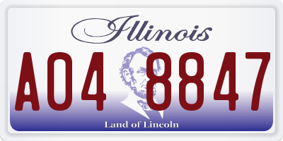 IL license plate A048847