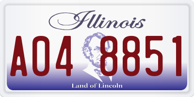 IL license plate A048851