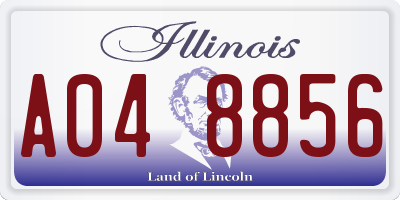 IL license plate A048856