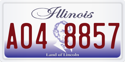 IL license plate A048857