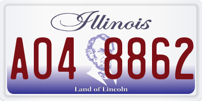 IL license plate A048862