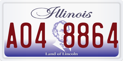 IL license plate A048864
