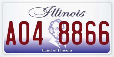 IL license plate A048866
