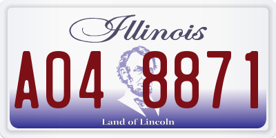 IL license plate A048871