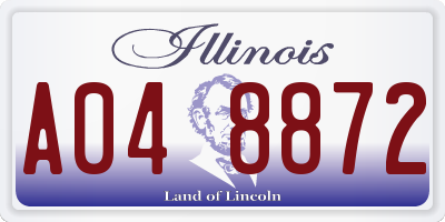 IL license plate A048872