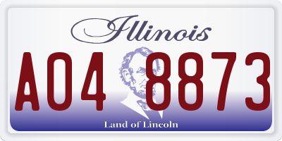 IL license plate A048873