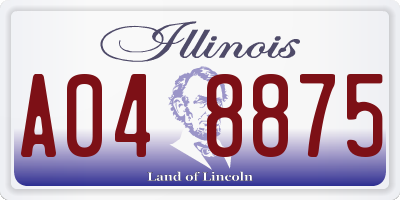 IL license plate A048875