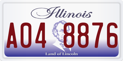 IL license plate A048876