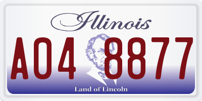 IL license plate A048877