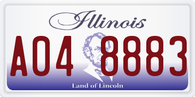 IL license plate A048883