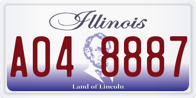 IL license plate A048887