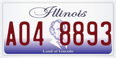 IL license plate A048893