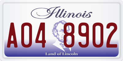 IL license plate A048902