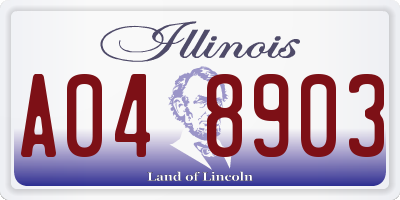 IL license plate A048903