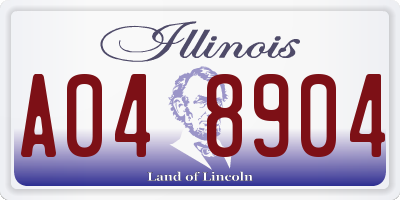 IL license plate A048904