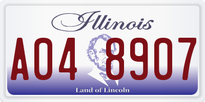 IL license plate A048907