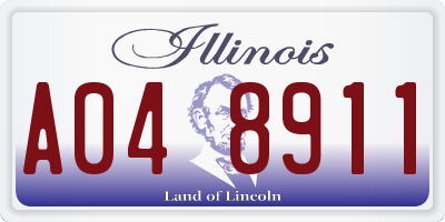IL license plate A048911