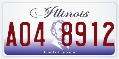 IL license plate A048912