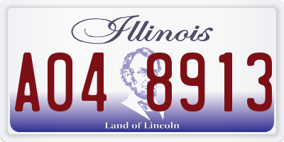 IL license plate A048913