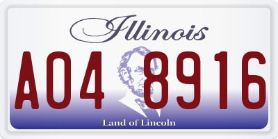 IL license plate A048916