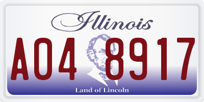IL license plate A048917