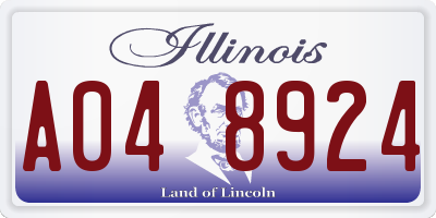 IL license plate A048924