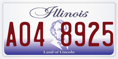 IL license plate A048925