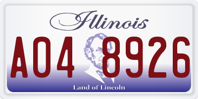 IL license plate A048926